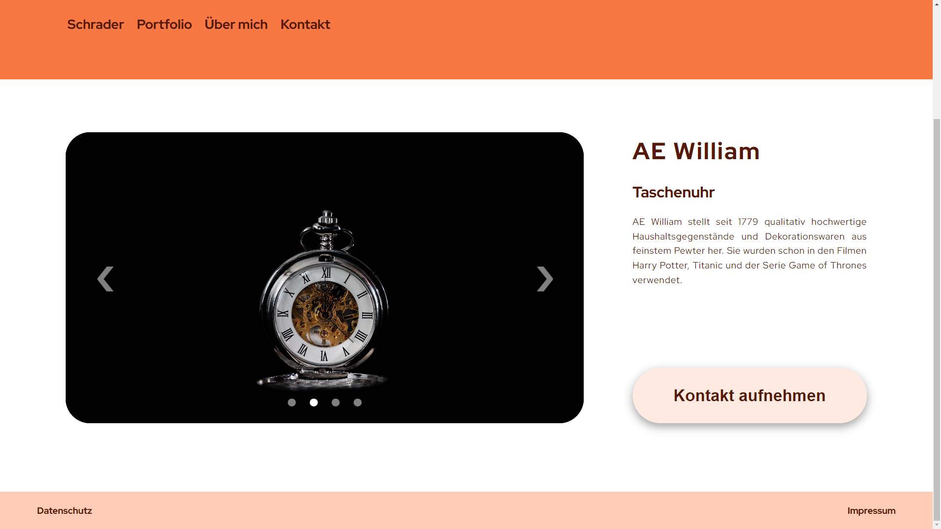 LandingPage Portfolio Webseite